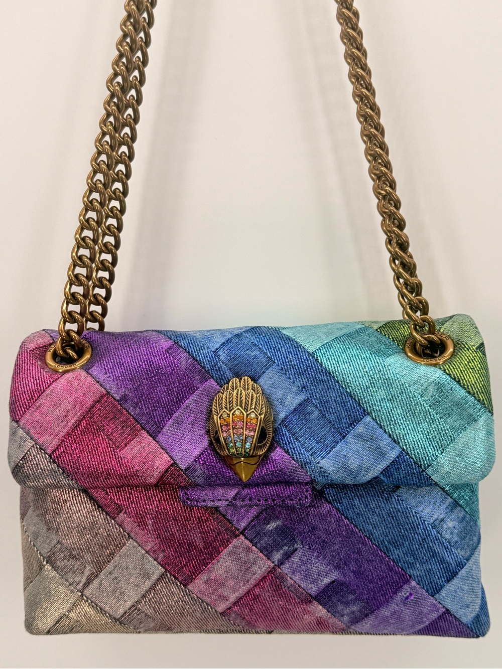 KURT GEIGER LONDON Mini Kensington Rainbow Quilted Convertible Shoulder Bag
